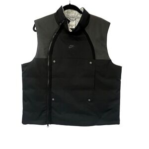 Nike Tech Pack Therma-FIT Asymmetrical Zip Puffer Vest Black Grey. Mens Lg